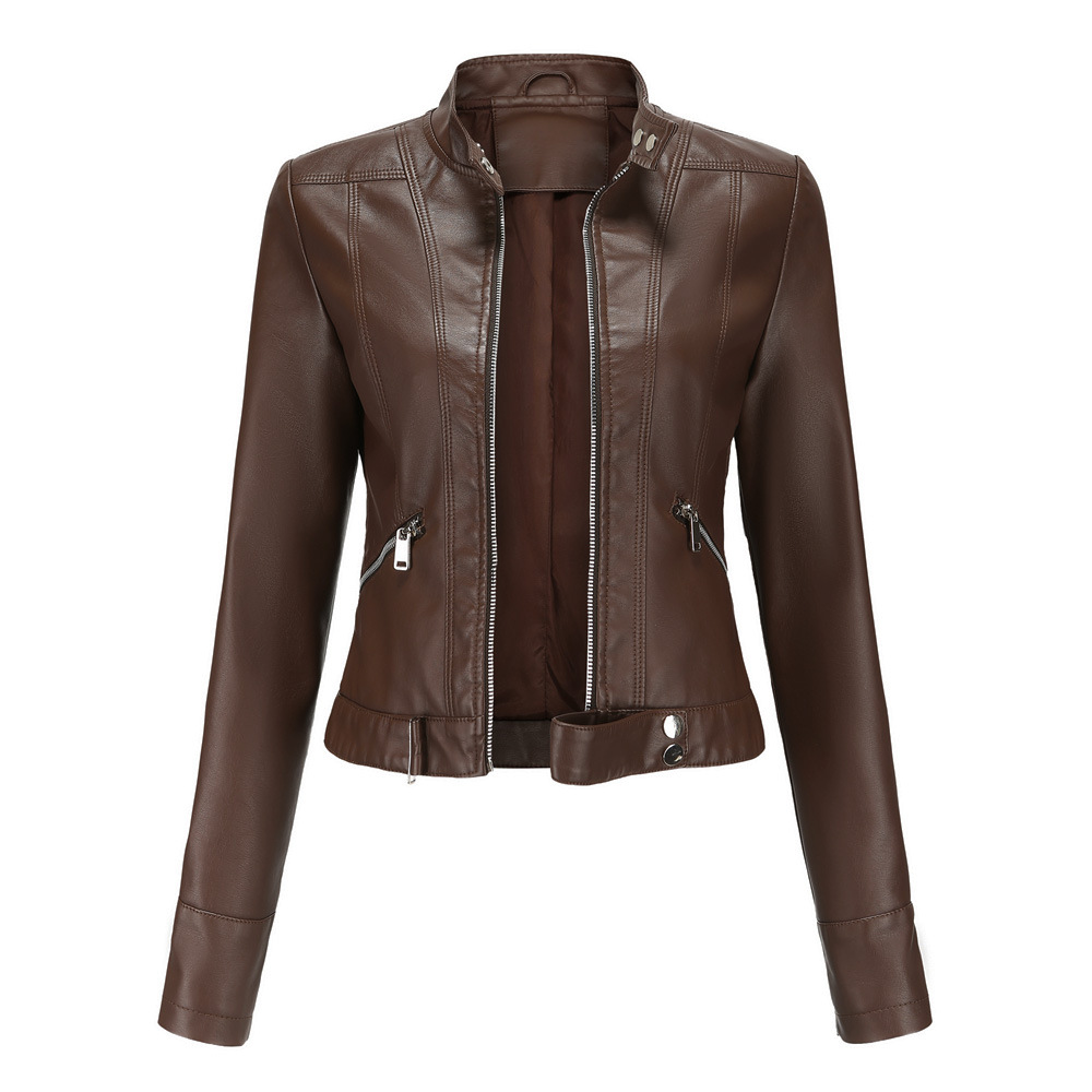 Elysia - Trendy Short Leather Jacket