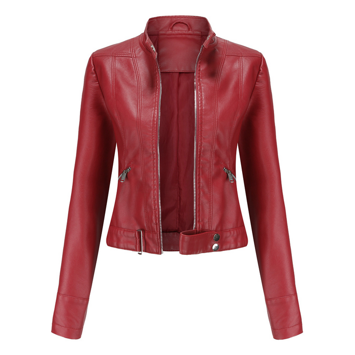 Elysia - Trendy Short Leather Jacket