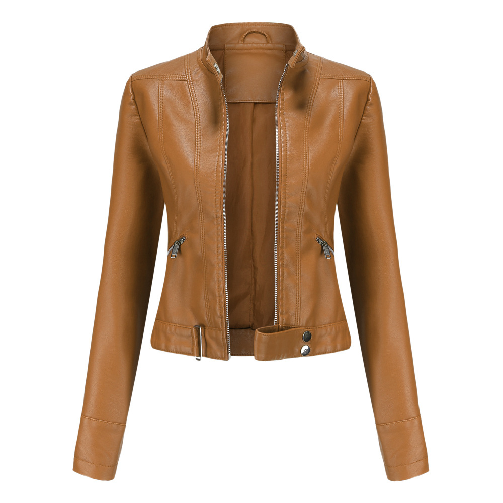 Elysia - Trendy Short Leather Jacket