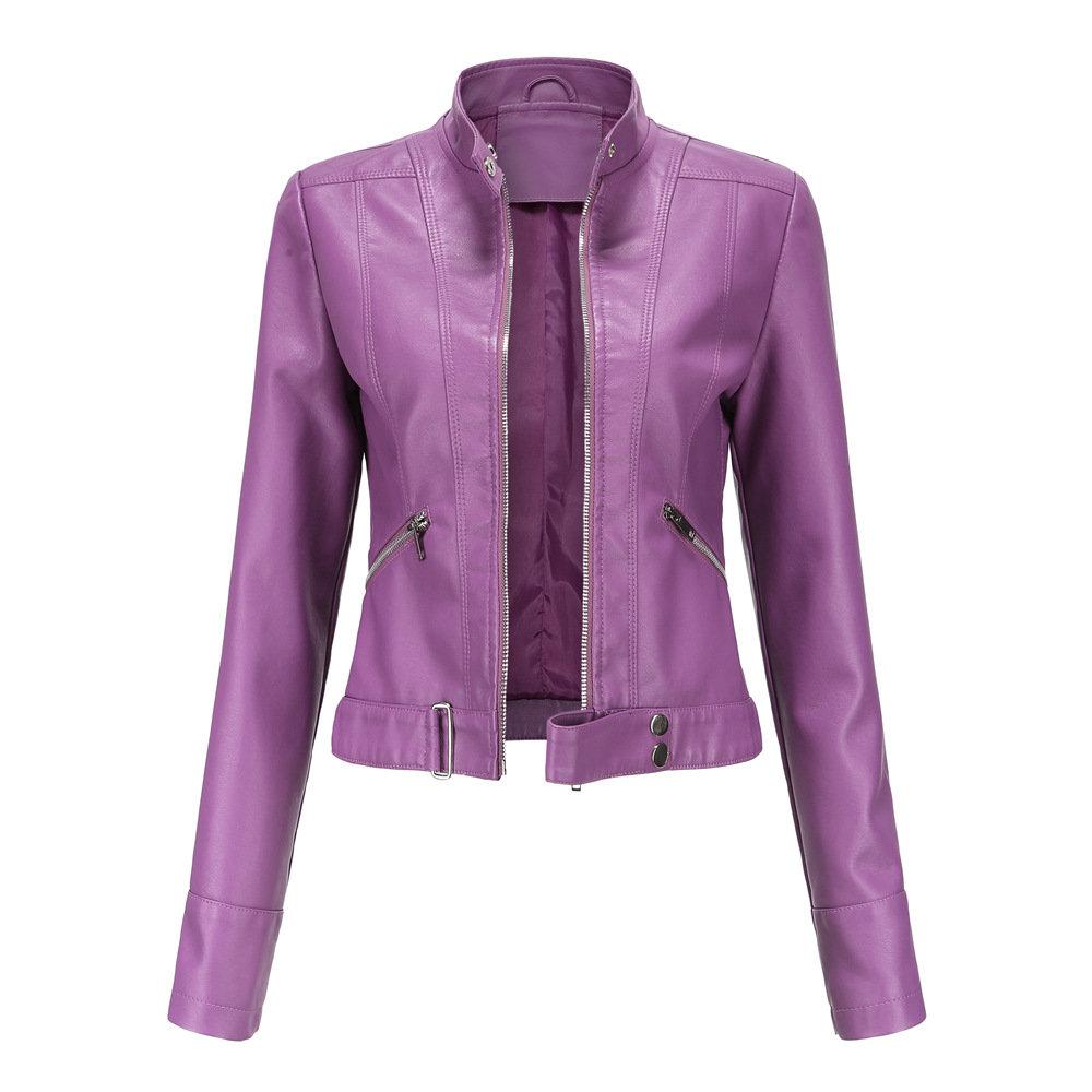 Elysia - Trendy Short Leather Jacket