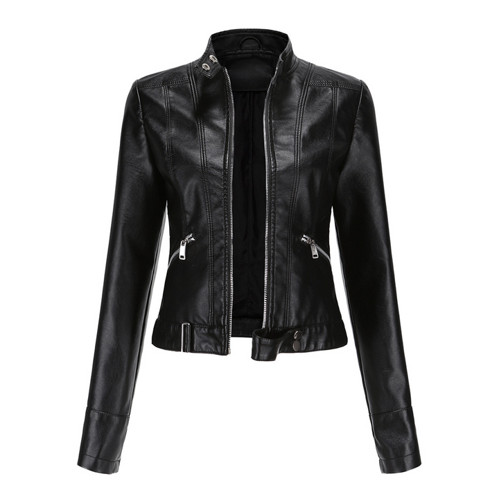 Elysia - Trendy Short Leather Jacket