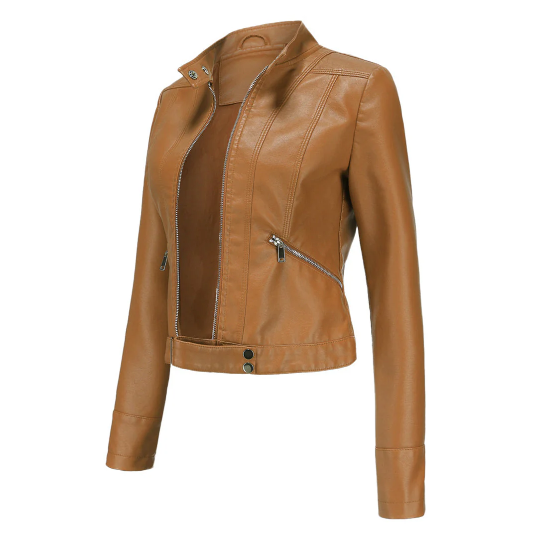 ELYSIA - Trendy Short Leather Jacket