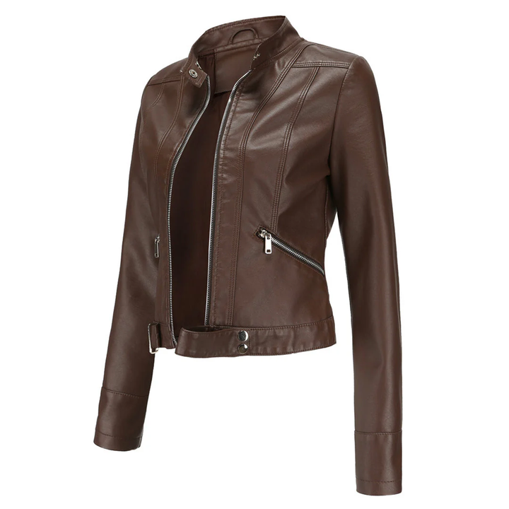 Elysia - Trendy Short Leather Jacket