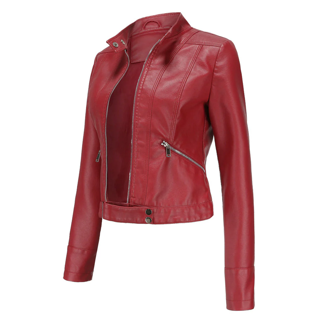 ELYSIA - Trendy Short Leather Jacket