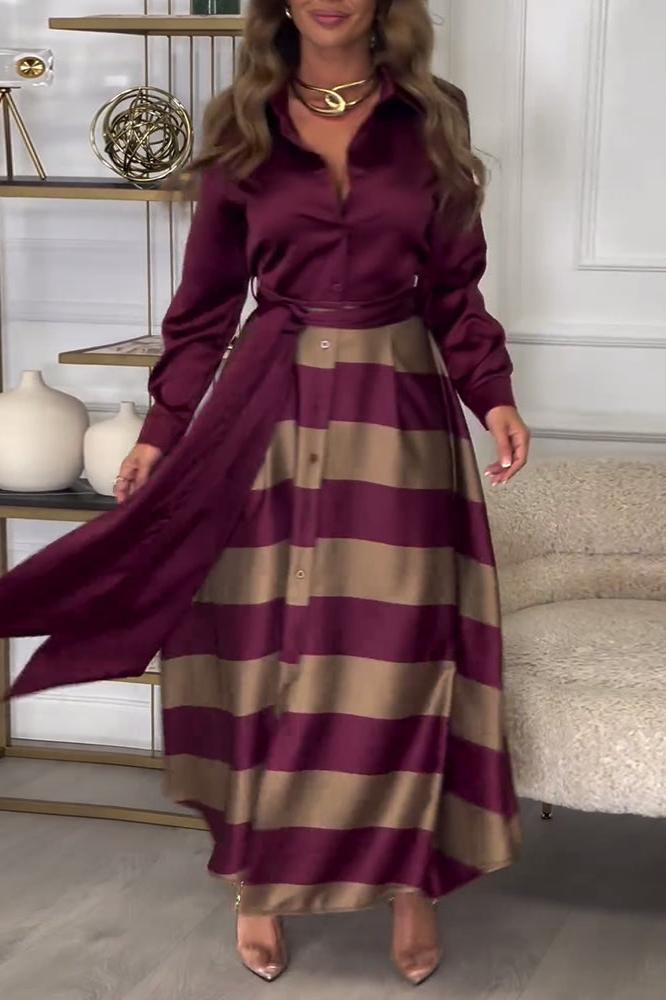 SURI - Stylisches und Raffiniertes Gestreiftes Kleid für Damen