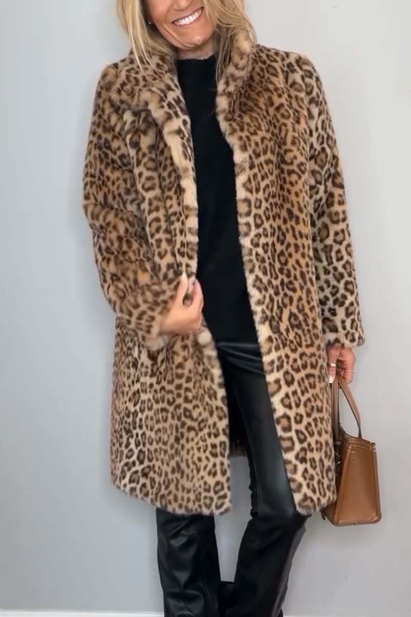 KENDRA - Schicker Leopard-Print Wintermantel