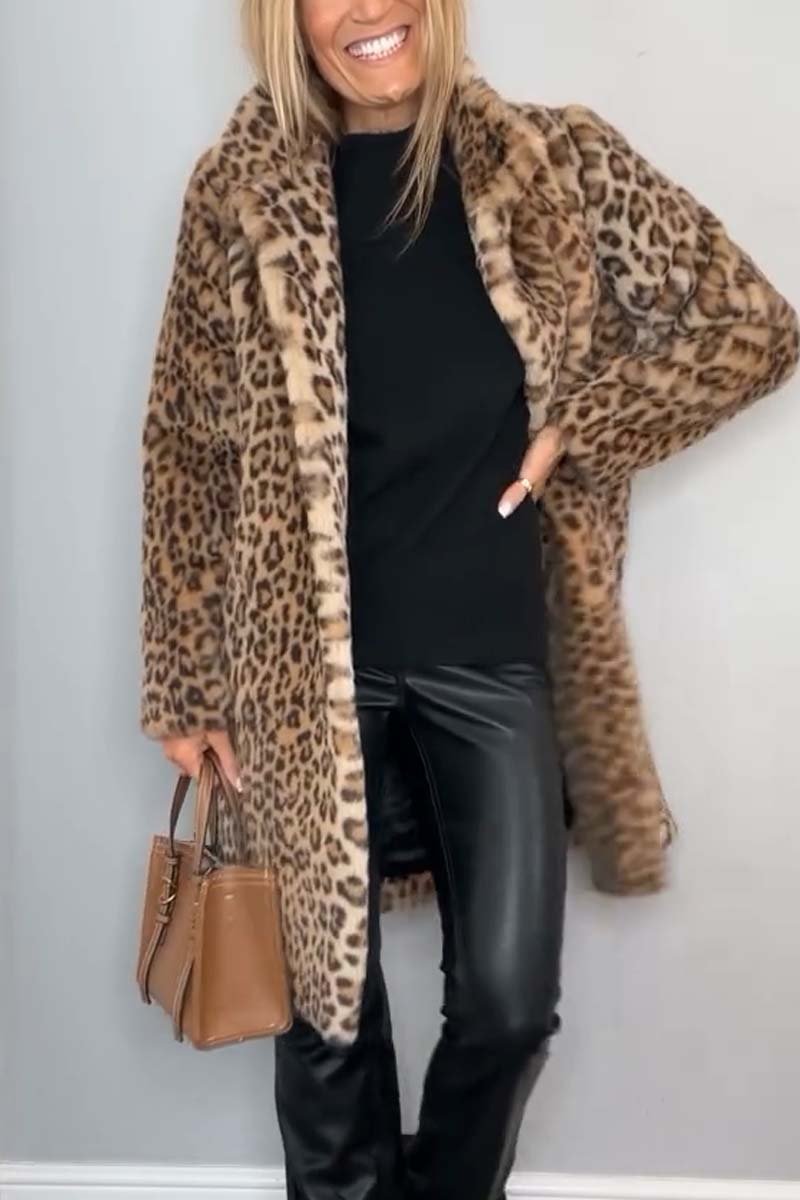 KENDRA - Schicker Leopard-Print Wintermantel