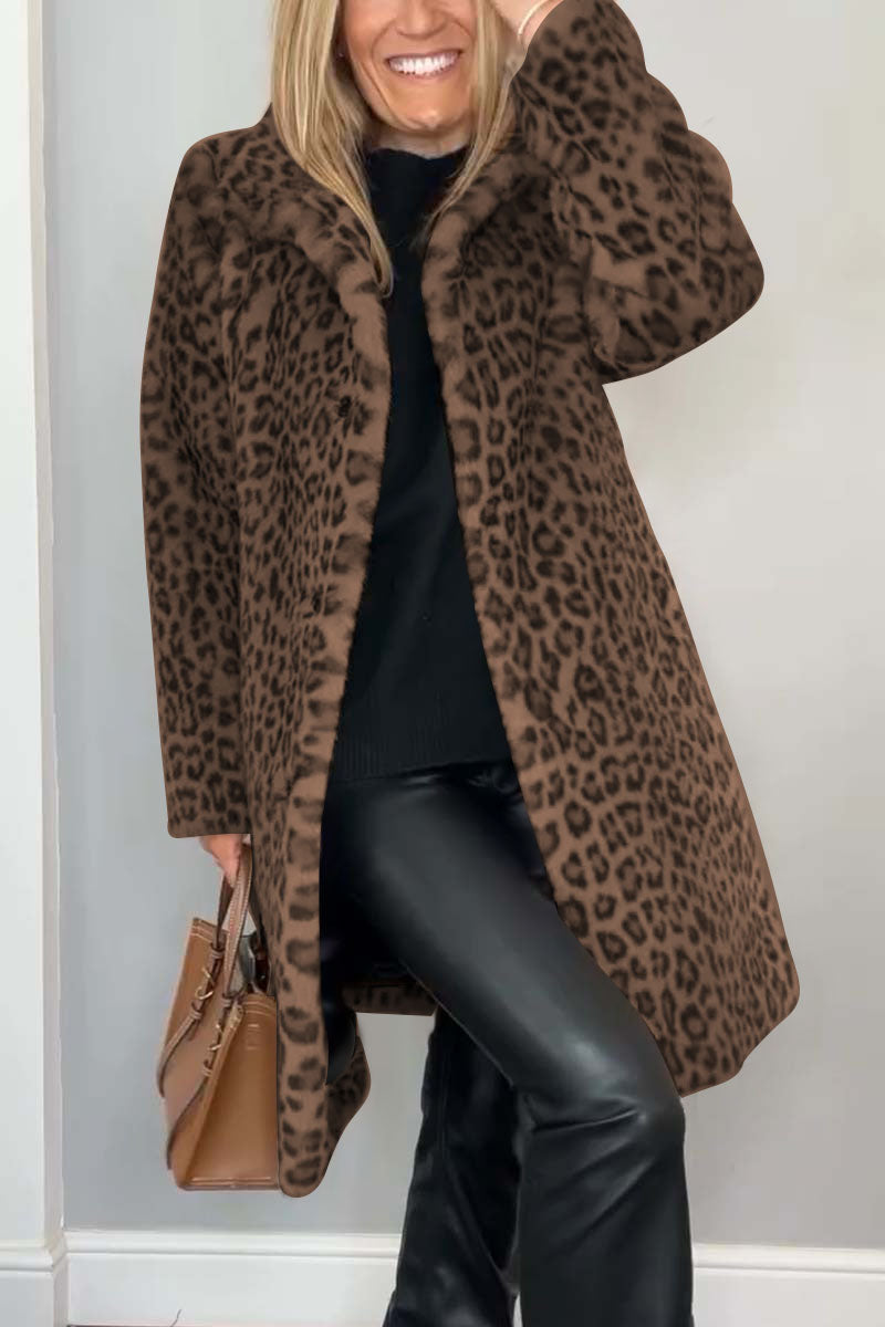 KENDRA - Schicker Leopard-Print Wintermantel