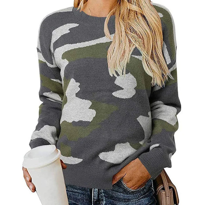 Marie - Pullover Camouflage Leopard aus Strick