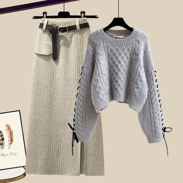 Isabella – Winter-Set mit Strickpullover und Rock