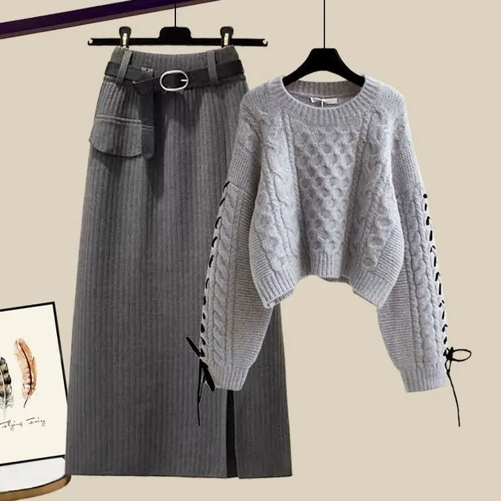 Isabella – Winter-Set mit Strickpullover und Rock