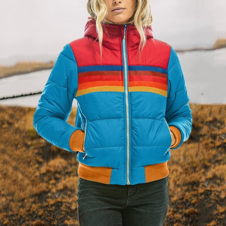 MARLENE - Retro-Jacke mit Kapuze aus Kunstfell für Damen