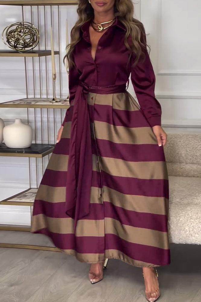 SURI - Stylisches und Raffiniertes Gestreiftes Kleid für Damen