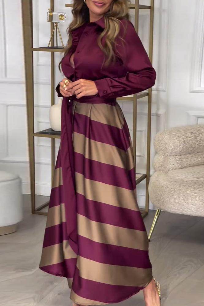 SURI - Stylisches und Raffiniertes Gestreiftes Kleid für Damen